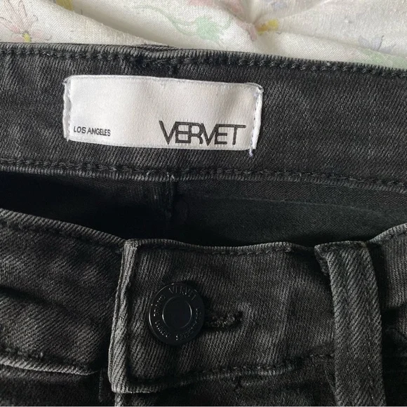 Vervet Los Angeles Black Distressed Raw Hem Skinny Jeans - Picture 12 of 17